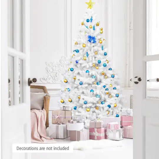 6 Ft White Christmas Pine with Sturdy Metal Stand