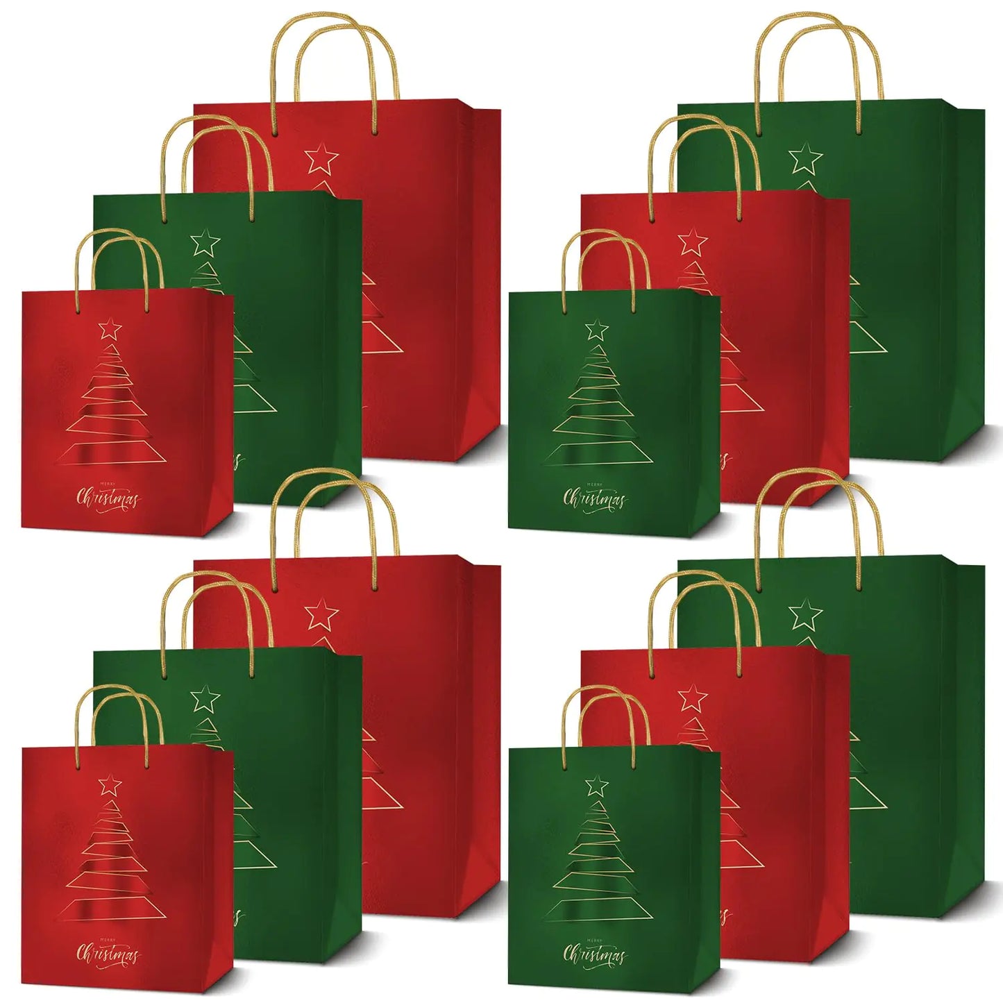 MetallicMix 12pc Christmas Gift Bags