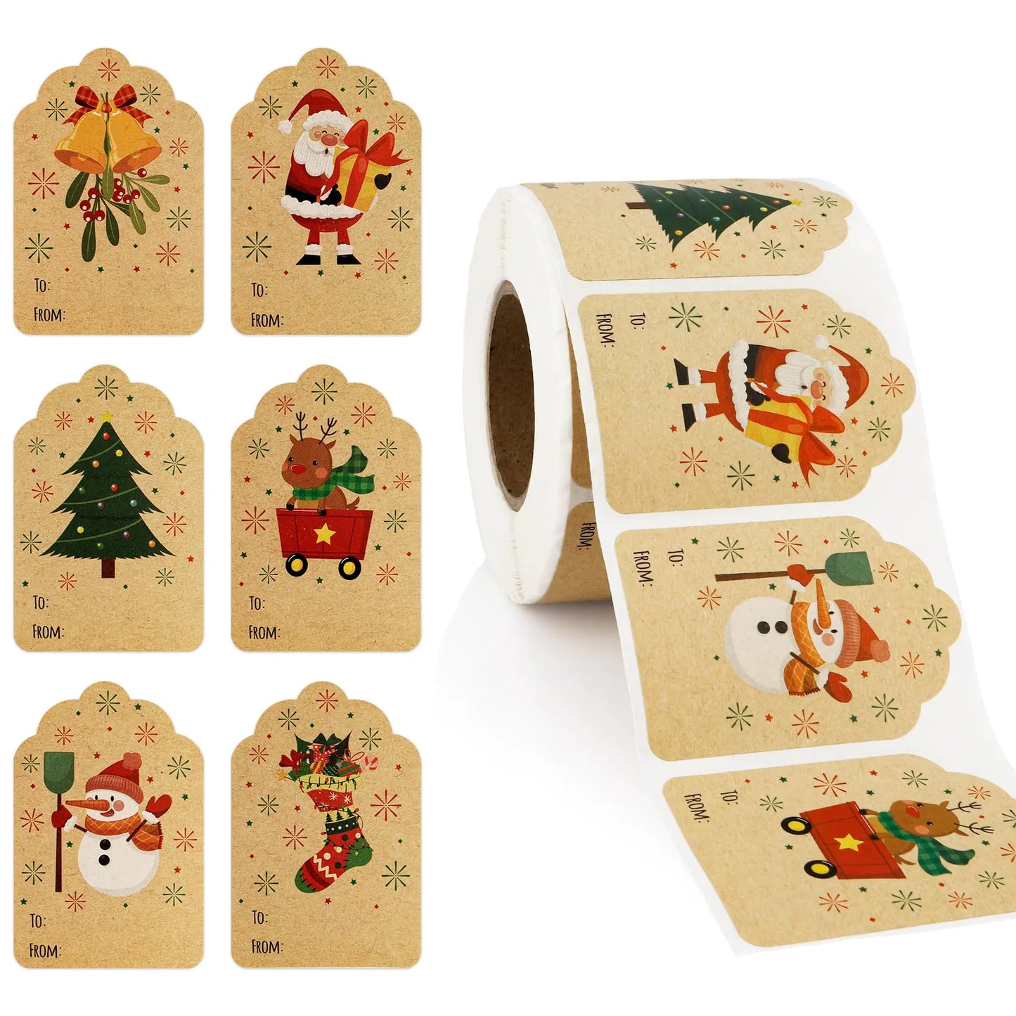 500 PCS Christmas Gift Label Stickers - Self Adhesive
