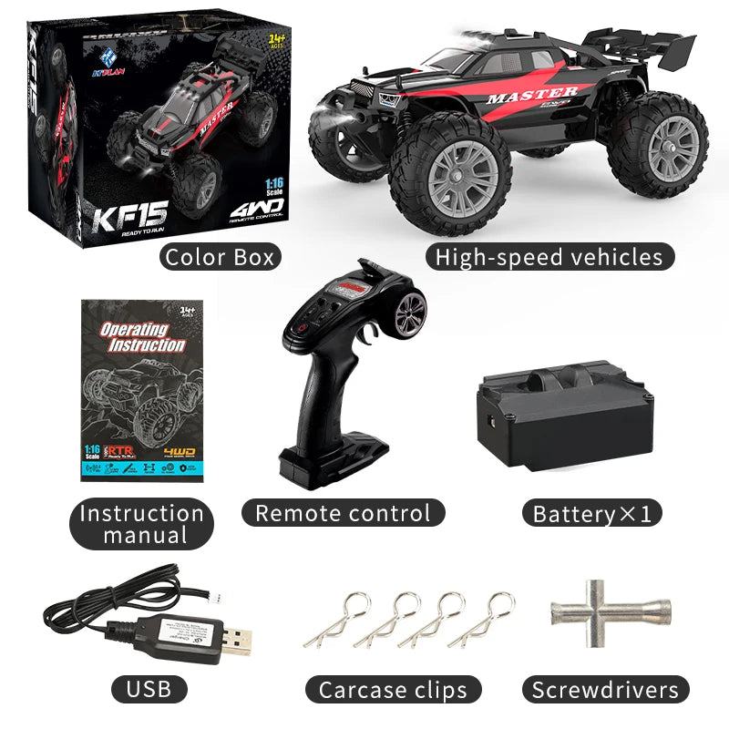 40KM/H High Speed KF15 1:16 RC Car 2.4G Remote Control Truck Electric Off-Road Drift Racing Car Toys