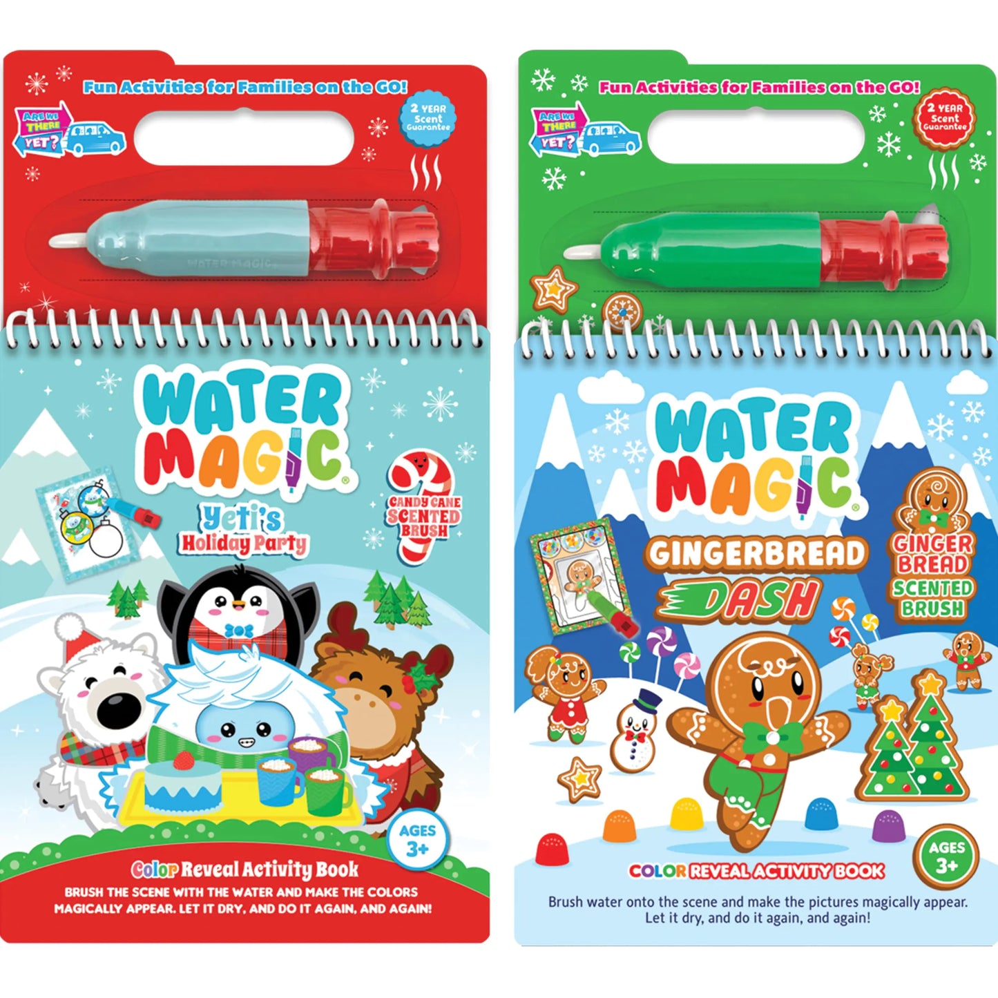 Scentco Holiday Aroma Magic 2-Pack - Candy Cane & Gingerbread - Water Coloring Book