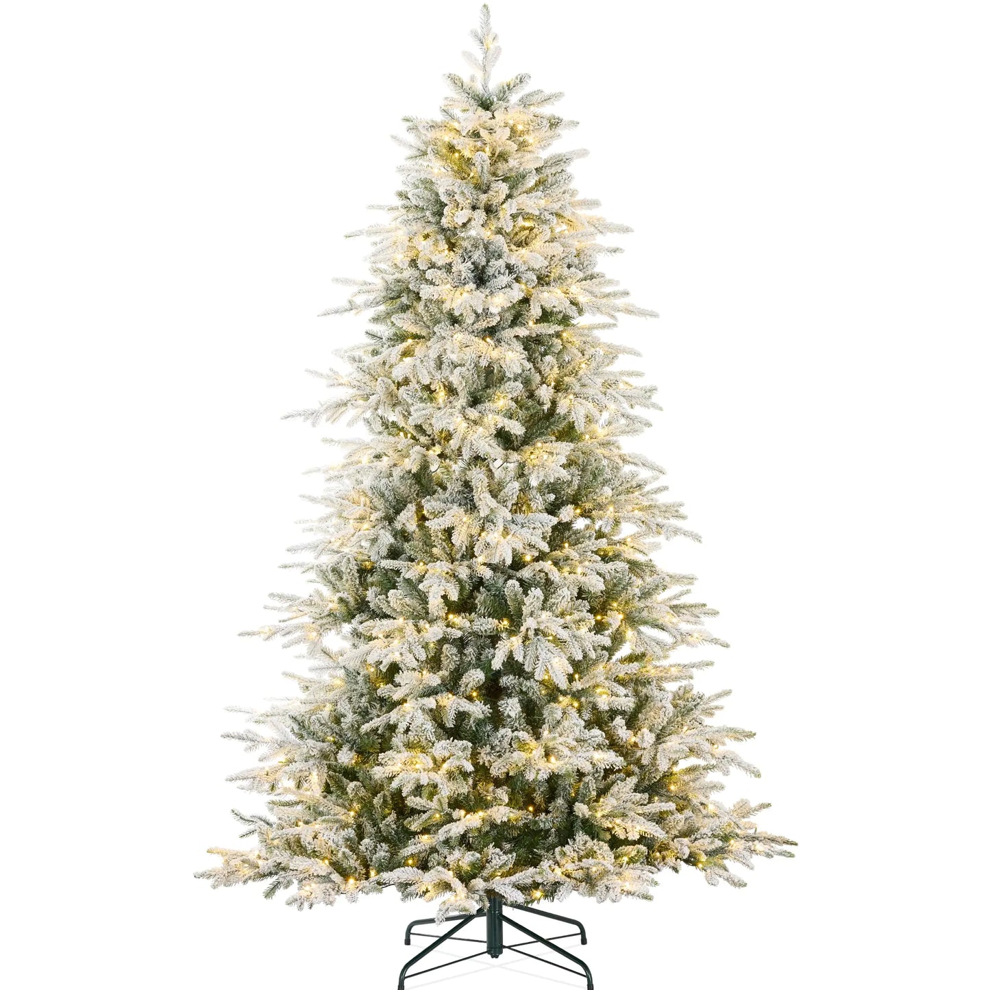 Snowy Noble Fir Christmas Tree 6ft with Dual-Color LED Lights