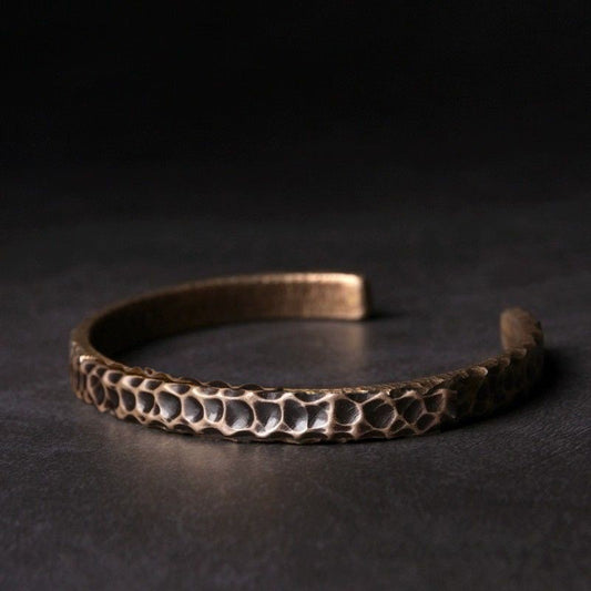 Neutral Retro Vintage Versatile Couple Hammered Bracelet