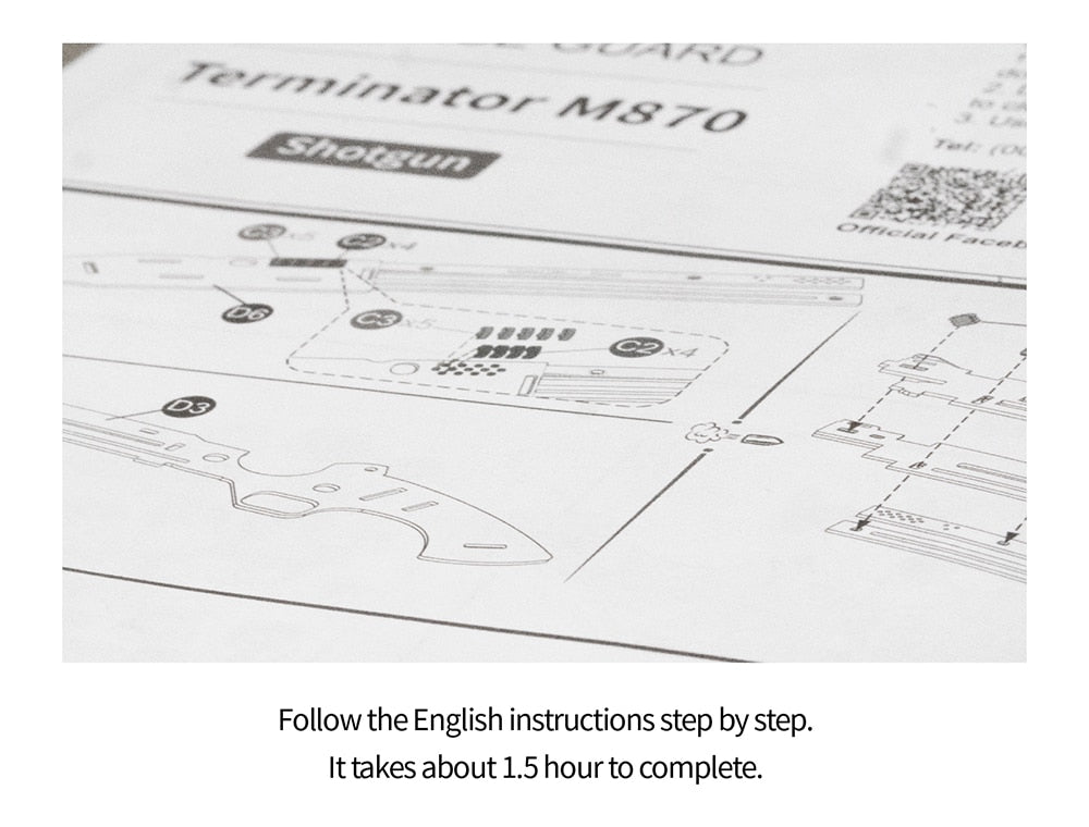 Robotime Gun Blocks Model Buliding Kit Toys Gift For Children Kids Boys Birthday Gift