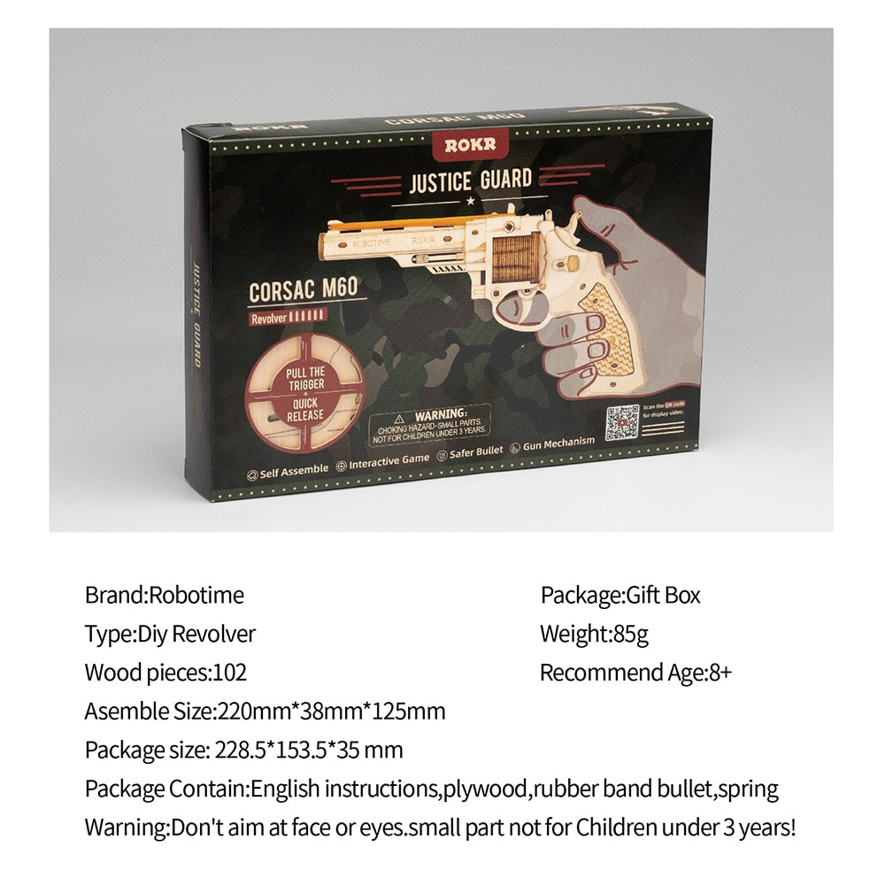 Robotime Gun Blocks Model Buliding Kit Toys Gift For Children Kids Boys Birthday Gift