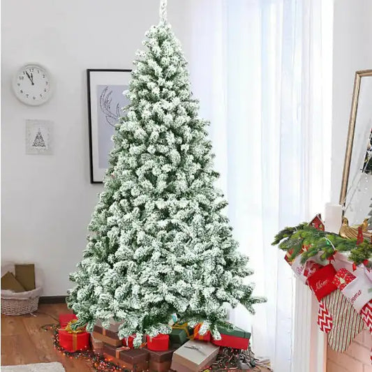 7.5ft Snow Flocked Hinged Christmas Tree