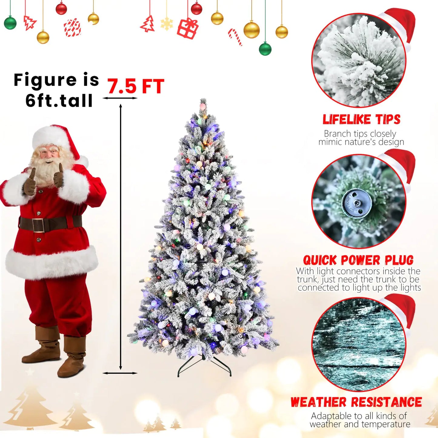 7.5-ft Bi-Color LED Christmas Tree with Memory Line Tech