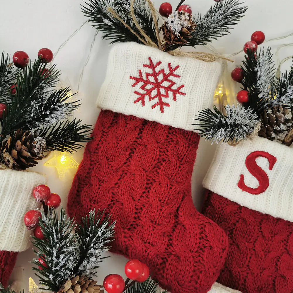Holiday Letter Knit Socks