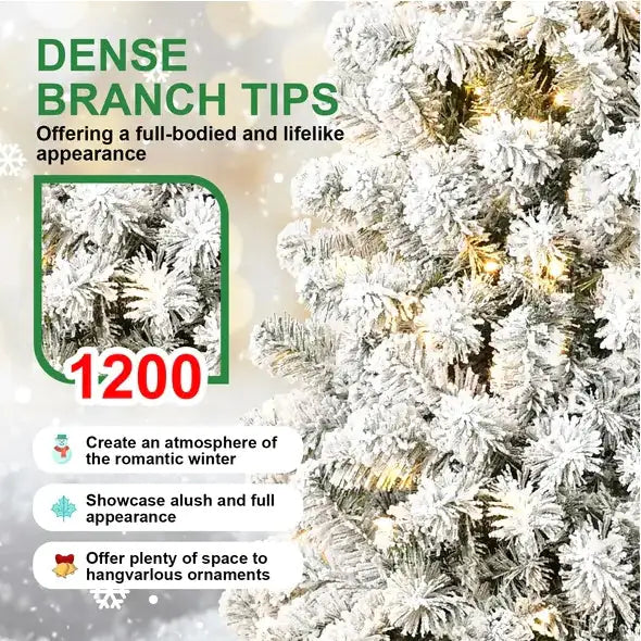 5ft Eco-Friendly Pre-lit Flocked Christmas Tree