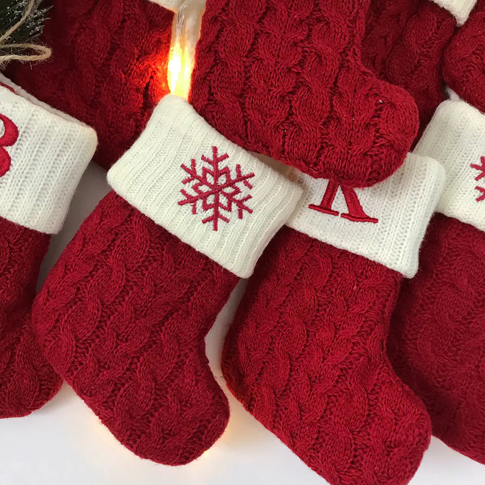 Holiday Letter Knit Socks