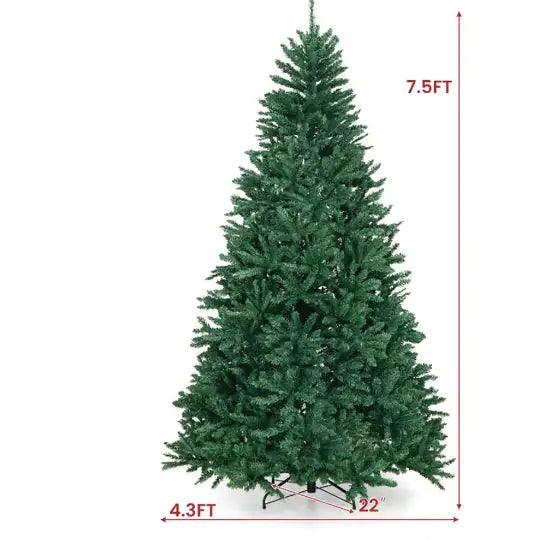 7.5ft Lifelike Artificial Christmas Tree with Metal Stand