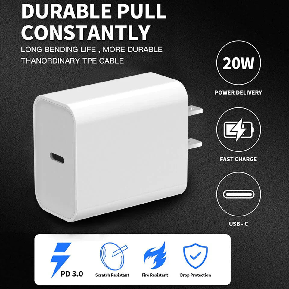 20W PD USB-C Speedy Charger Set for iPhone 15 & iPad Pro
