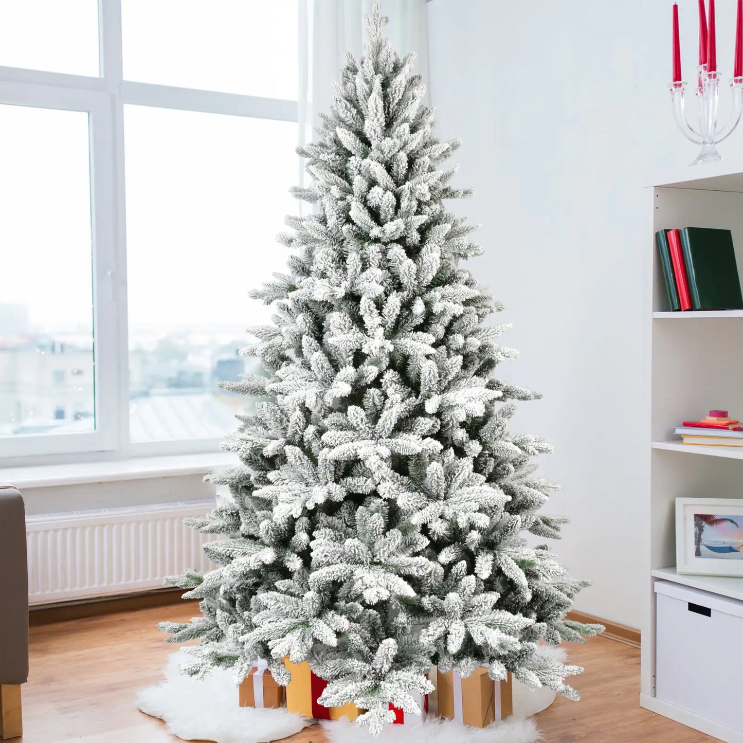 Snowy Serenity 7-Foot Artificial Christmas Tree