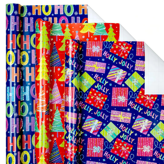 Holly Jolly Christmas Wrapping Paper Rolls