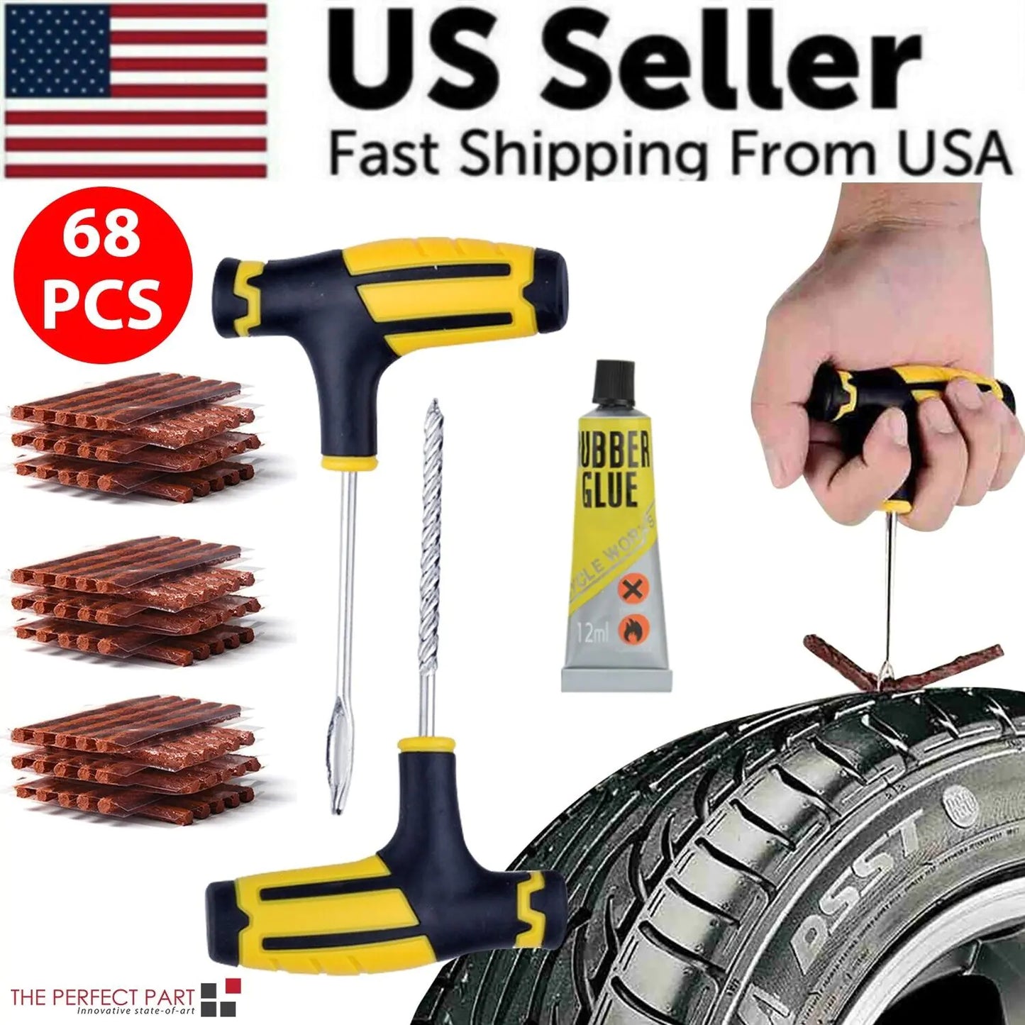 68pc Complete Tire Repair Kit