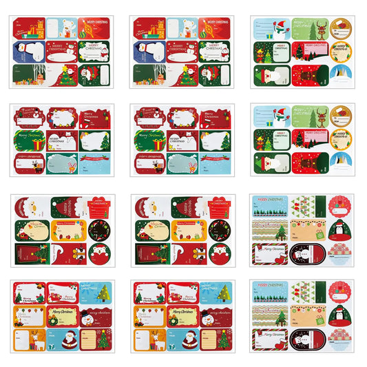 Christmas Stickers Labels108 PCS Christmas Tags Stickers Christmas Name Gift Labels Self-Adhesive Gift Labels Christmas Xmas Gift Tag Stickers for Wrapping