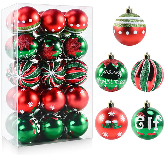 30Pc Multistyle Shatterproof Xmas Ornaments
