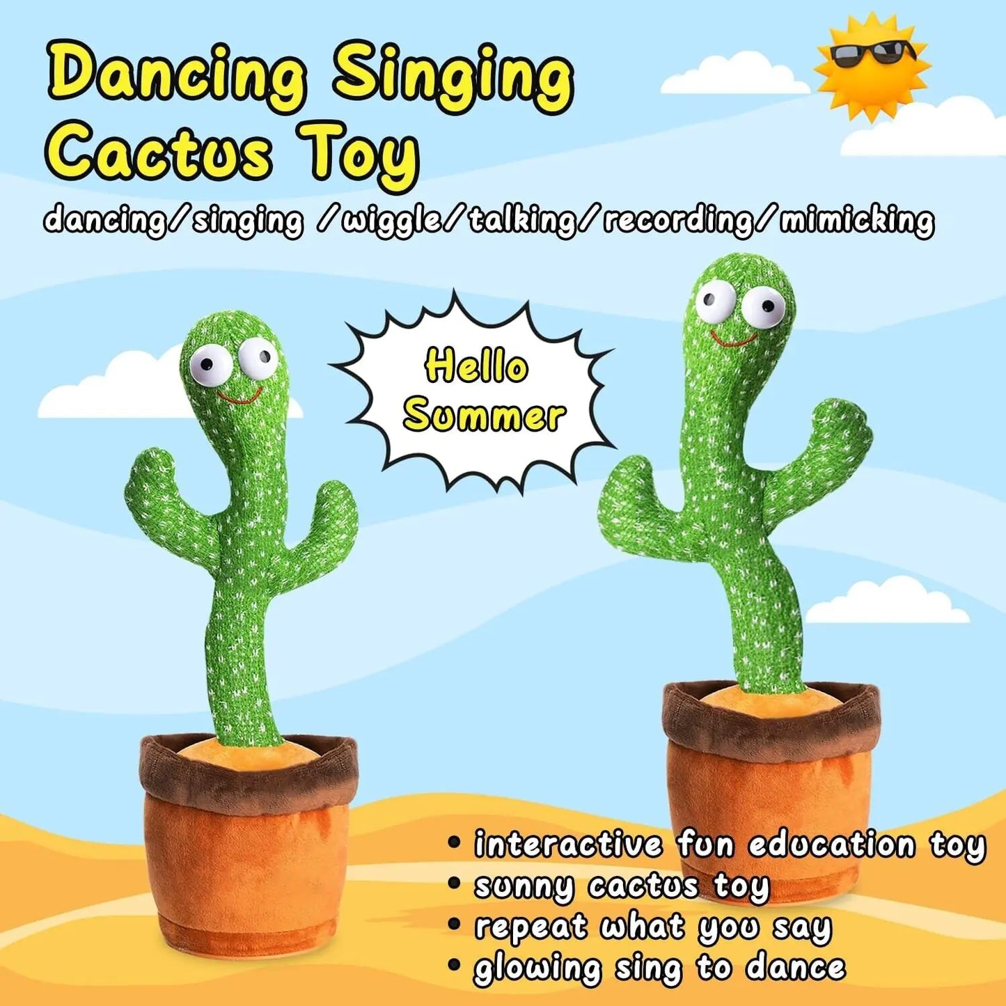 Musical Dancing Cactus Plush Toy