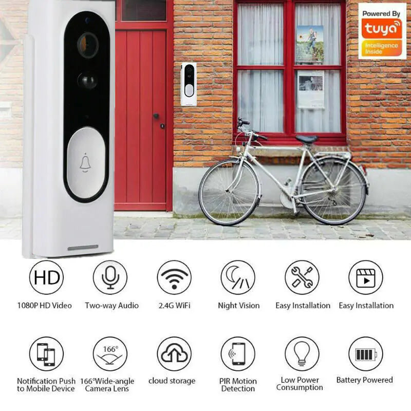HD 1080P WiFi Doorbell Camera with Chime