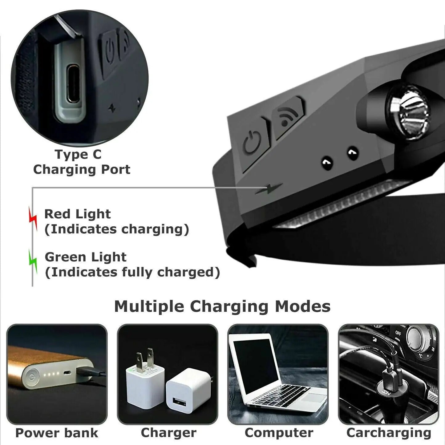 COB LED Rechargeable Headlamp