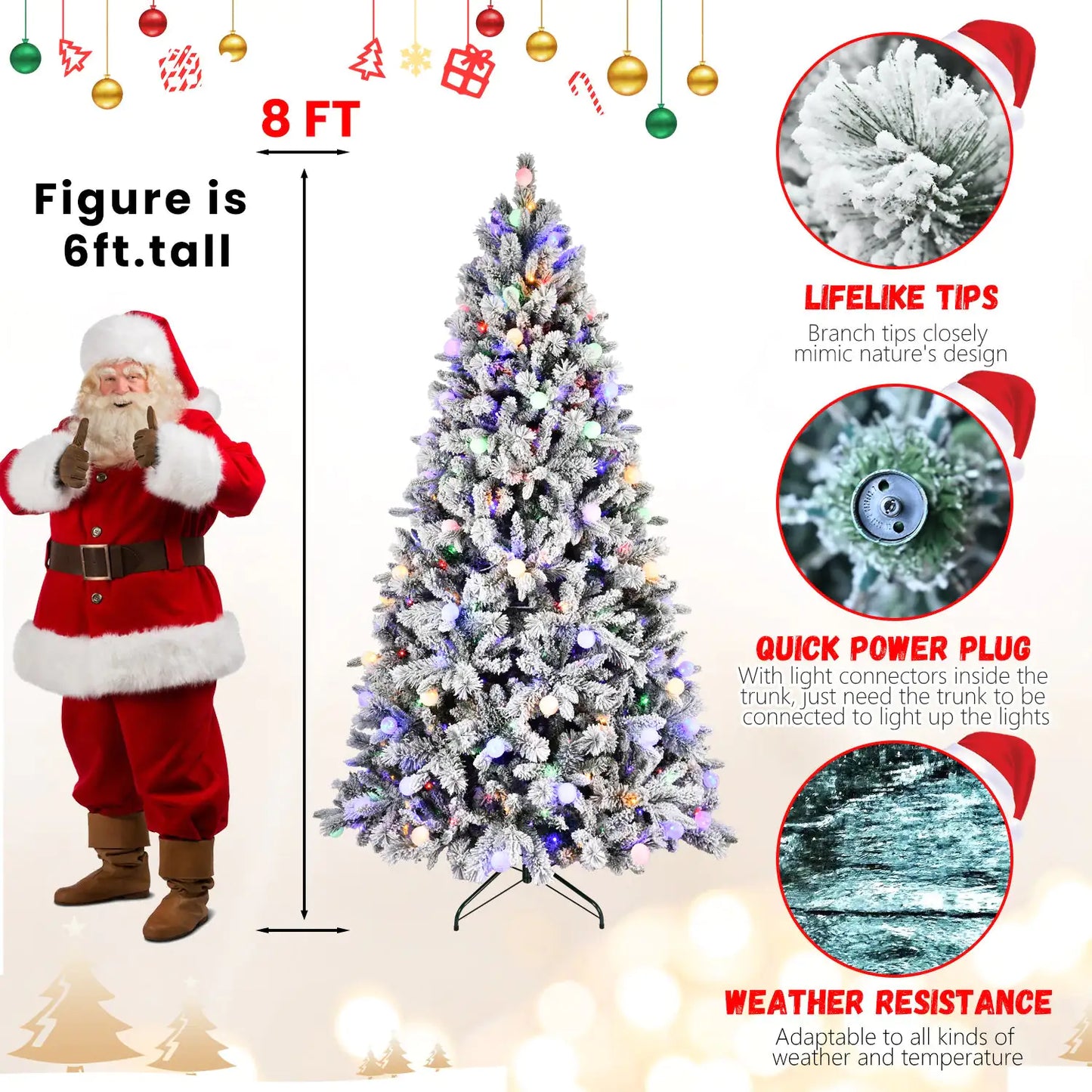 7.5-ft Bi-Color LED Christmas Tree with Memory Line Tech