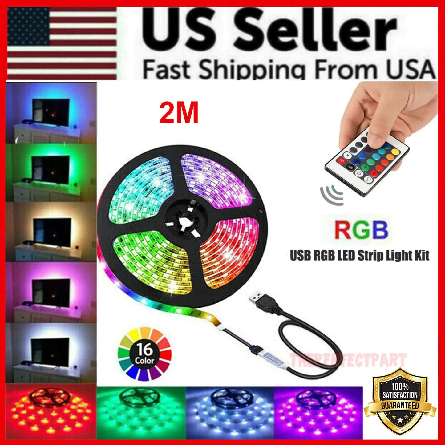 5V USB RGB LED TV Mood Light Kit with Remote