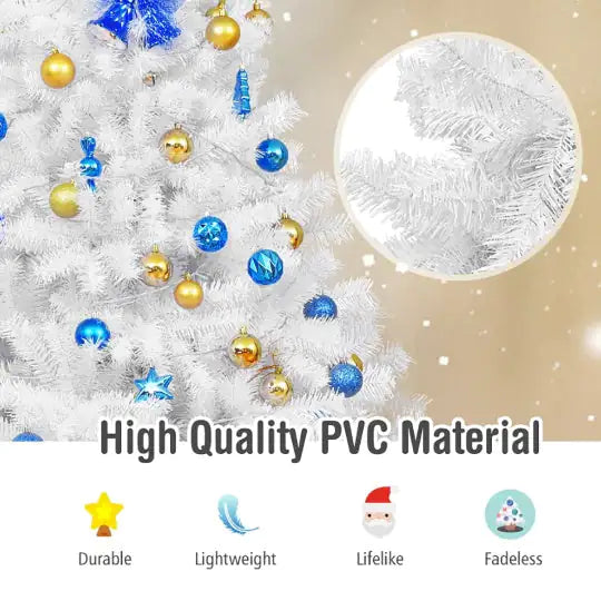 6 Ft White Christmas Pine with Sturdy Metal Stand