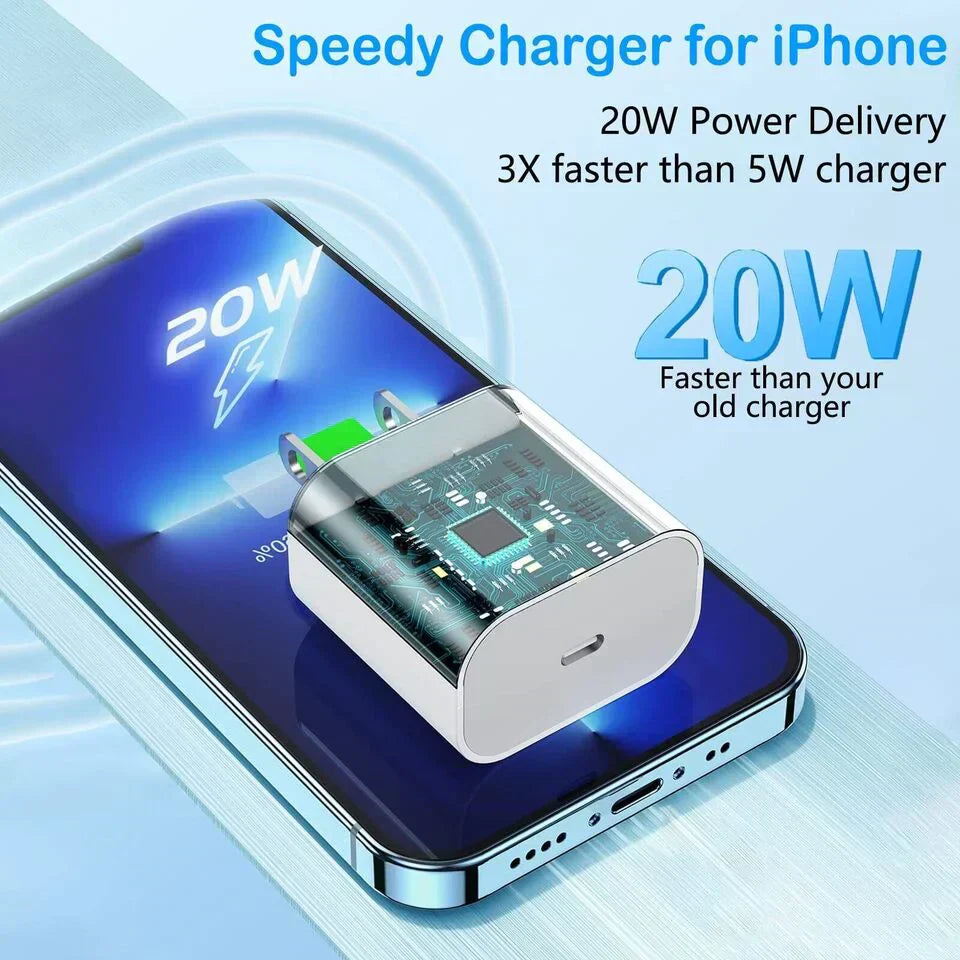 20W PD USB-C Speedy Charger Set for iPhone 15 & iPad Pro