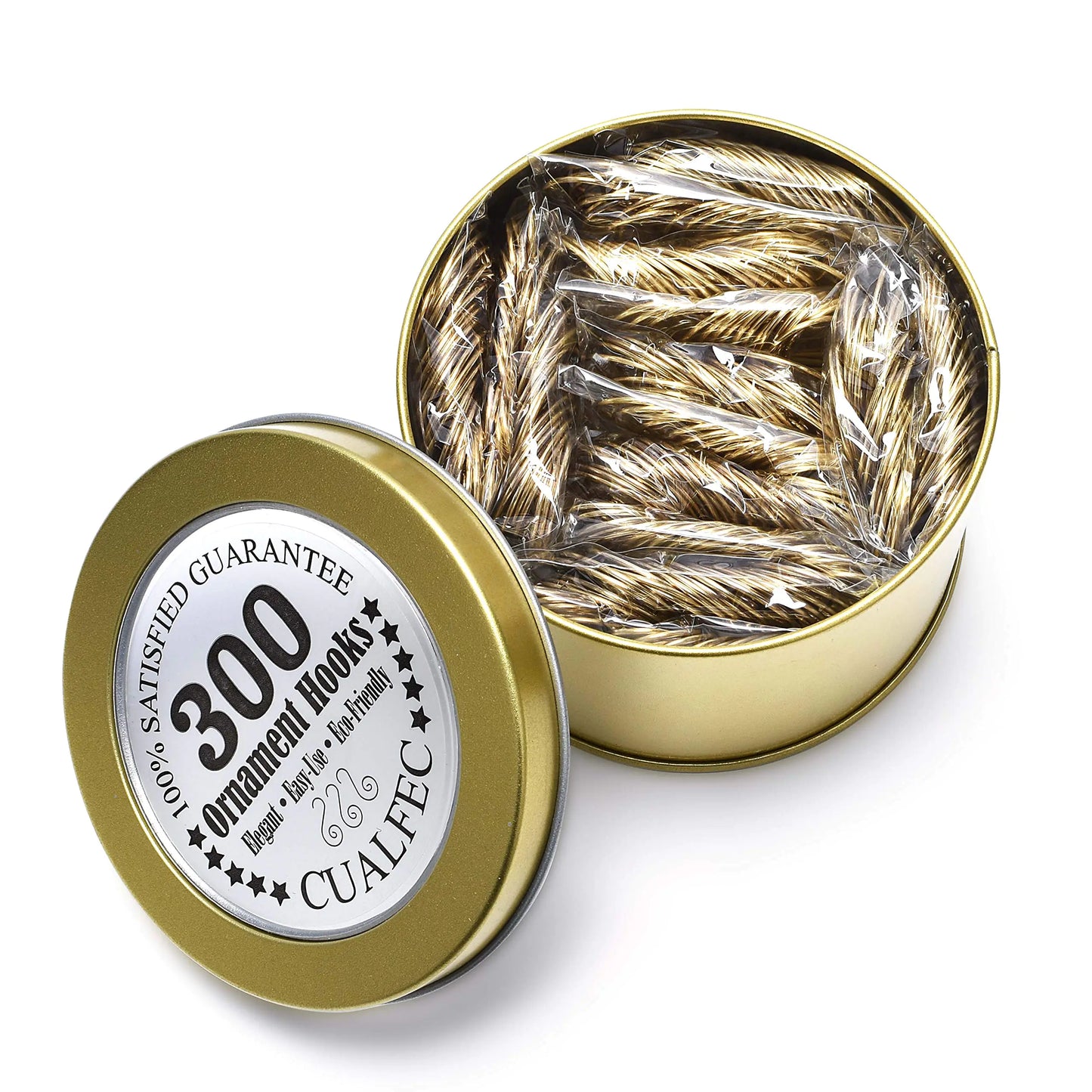 CUALFEC Christmas Ornaments Hooks Christmas Tree Hanger Great for Christmas Tree Decoration - 300 / Gold