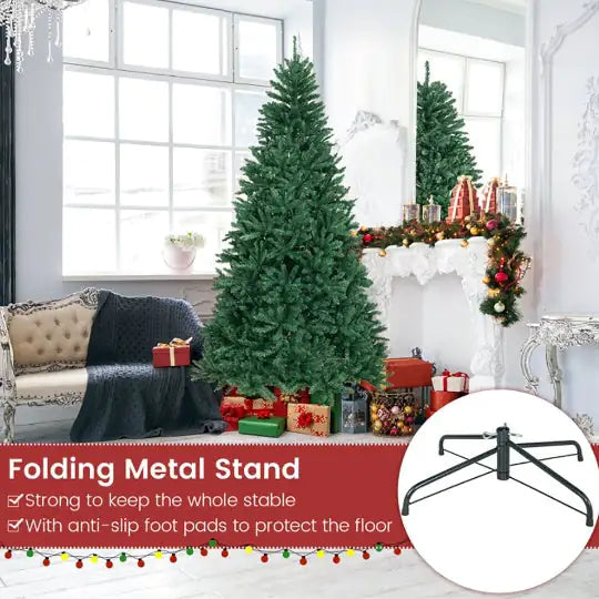 7.5ft Lifelike Artificial Christmas Tree with Metal Stand