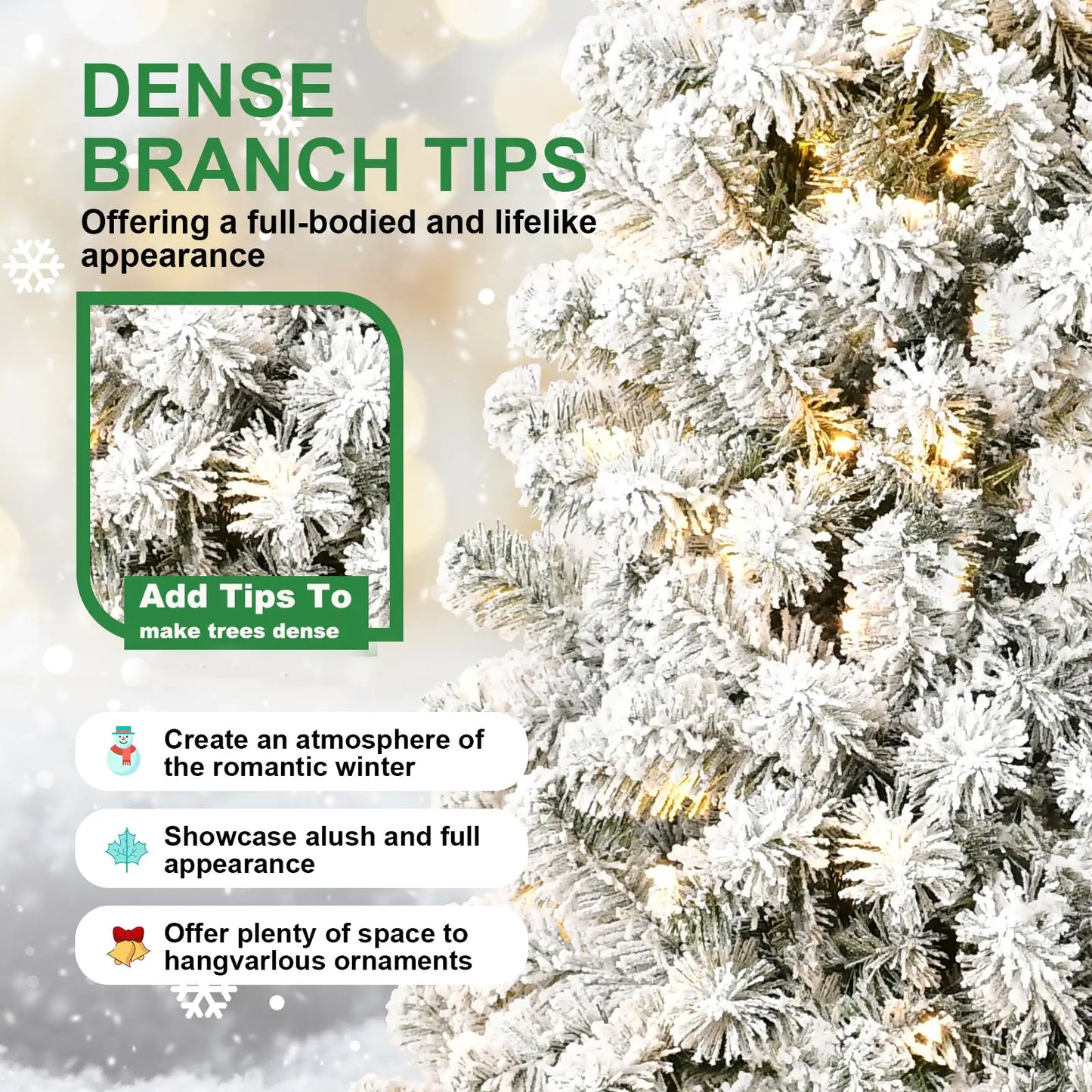 5-Foot Easy Setup Flocked Christmas Tree with 200 Lights