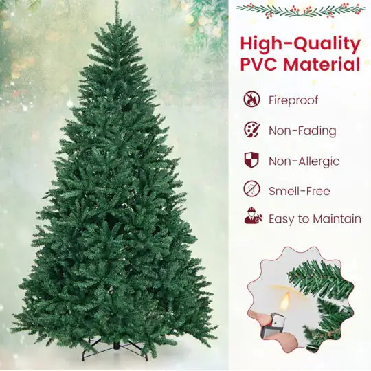 7.5ft Lifelike Artificial Christmas Tree with Metal Stand