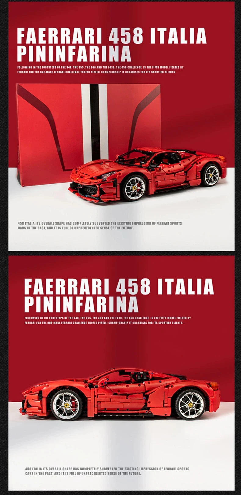 3380PCS Technical Red GT Super Speed Sport 1:8 Car Model Building Blocks City Famous Racing Vehicle Bricks Toys for Kid Gifts