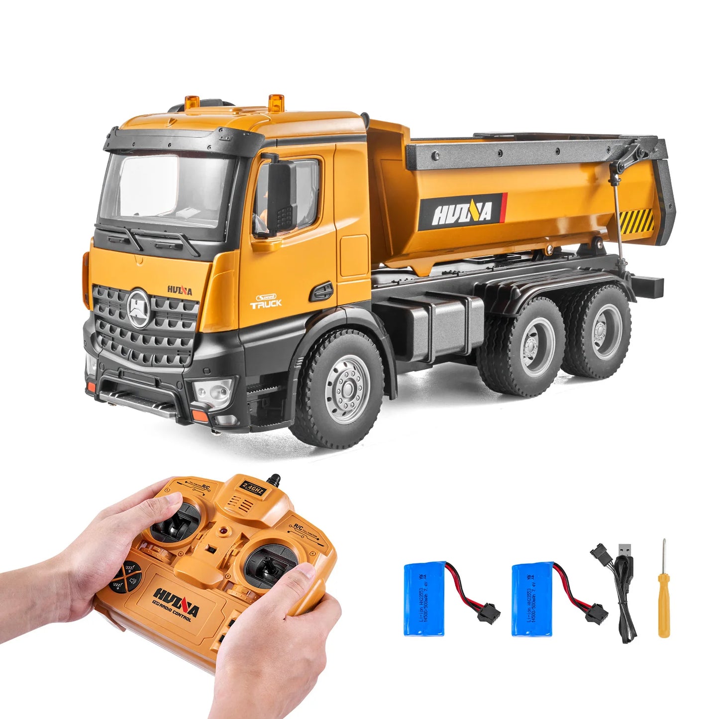 SucceBuy RC Excavator Dumper Car Remote Control Engineering Vehicle Crawler Truck Bulldozer Toys for Boys Kids Christmas Gifts