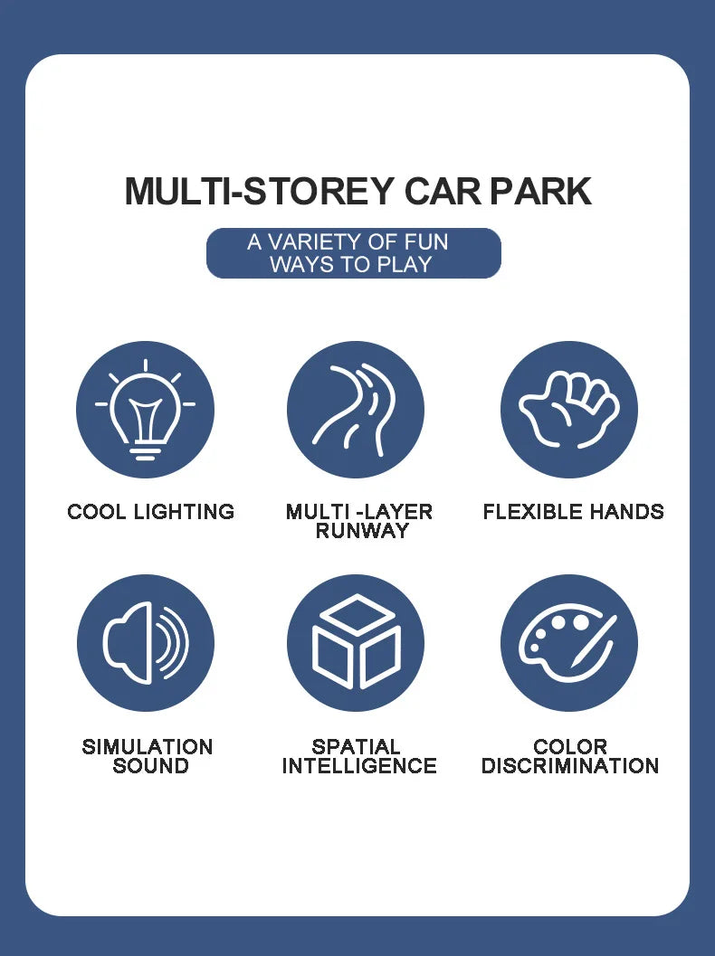 Parking Lot Toys Electric Rail Car Parking DIY Assembled Runway Inertia Car Engineering Mini Vehicle Toy Boys Kids Birthday Gif