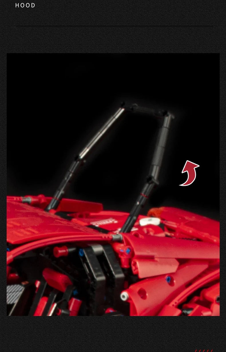 3380PCS Technical Red GT Super Speed Sport 1:8 Car Model Building Blocks City Famous Racing Vehicle Bricks Toys for Kid Gifts