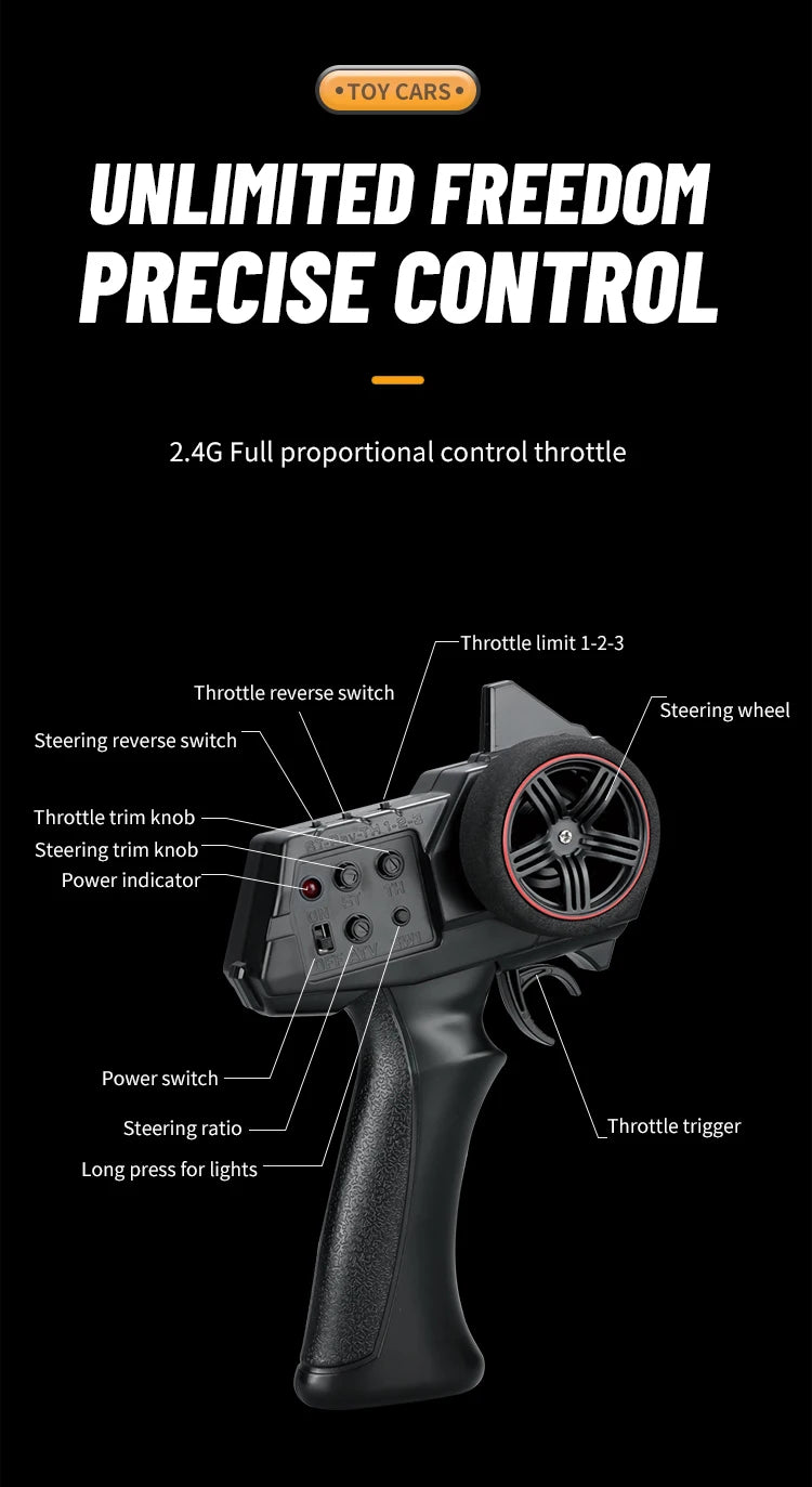 C8809 1/18 RC Car 2.4G Remote Control Crawler 4WD Electric Climbing Off-Road Model Car Toys for Children