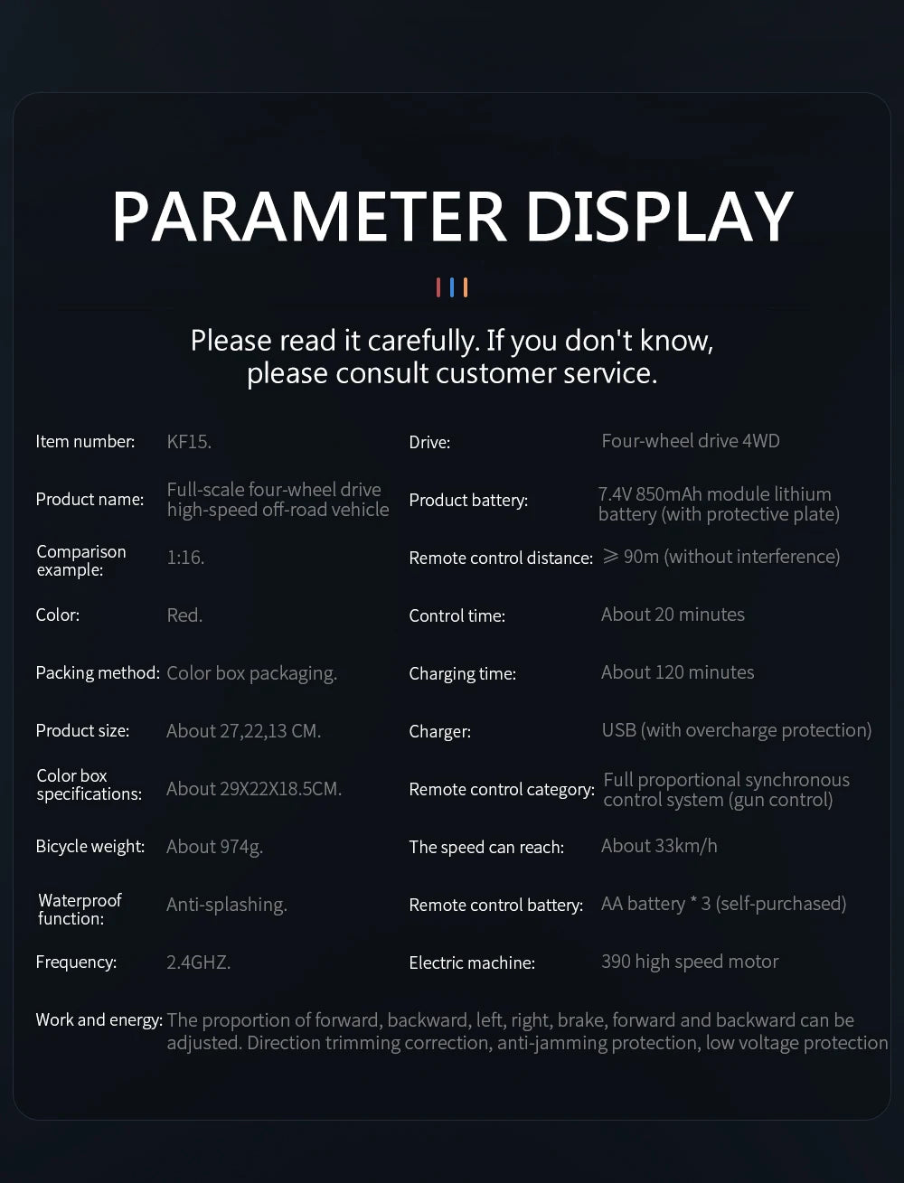 40KM/H High Speed KF15 1:16 RC Car 2.4G Remote Control Truck Electric Off-Road Drift Racing Car Toys