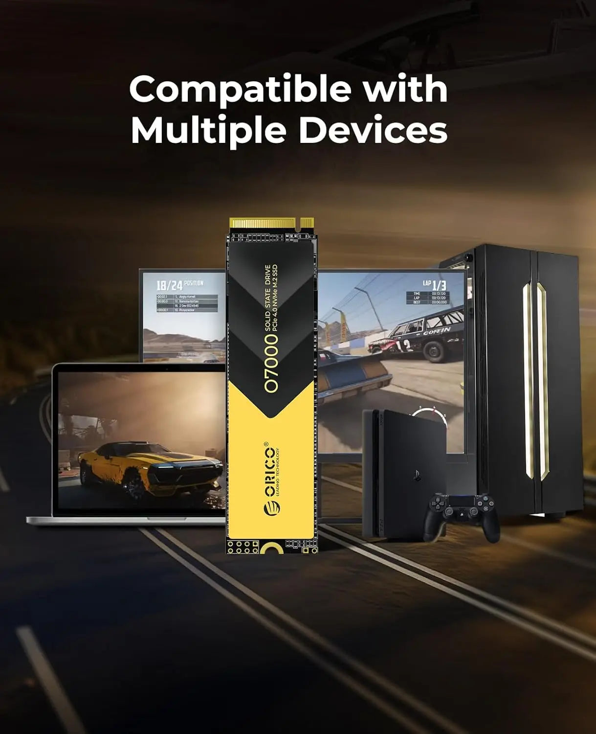 ORICO 2TB NVMe SSD PCIe 4.0 Up to 7400MB/s, M.2 SSD 2280 PCIe 4.0X4 Internal Solid State Drive SSD for Gamers and Creators-O7000