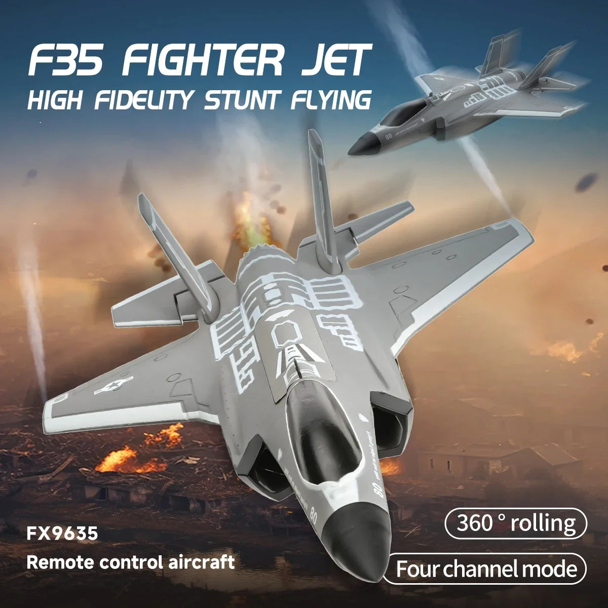 F35 Fighter Jet RC Plane FX9635 4CH Remote Control Airplane High Brushless Stunt Flying Glider Model Toys for Adults Boys Gift