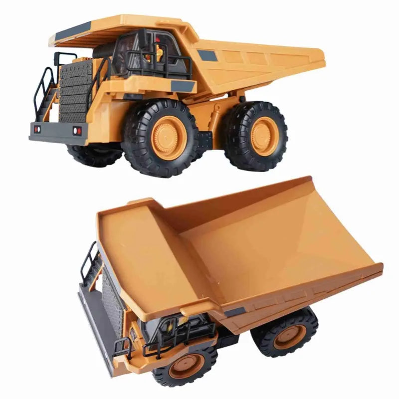 RC Dump Truck 1/24 2.4GHz 9CH RC Construction Truck Engineering Vehicles Educational Toys for Kids with Light Music