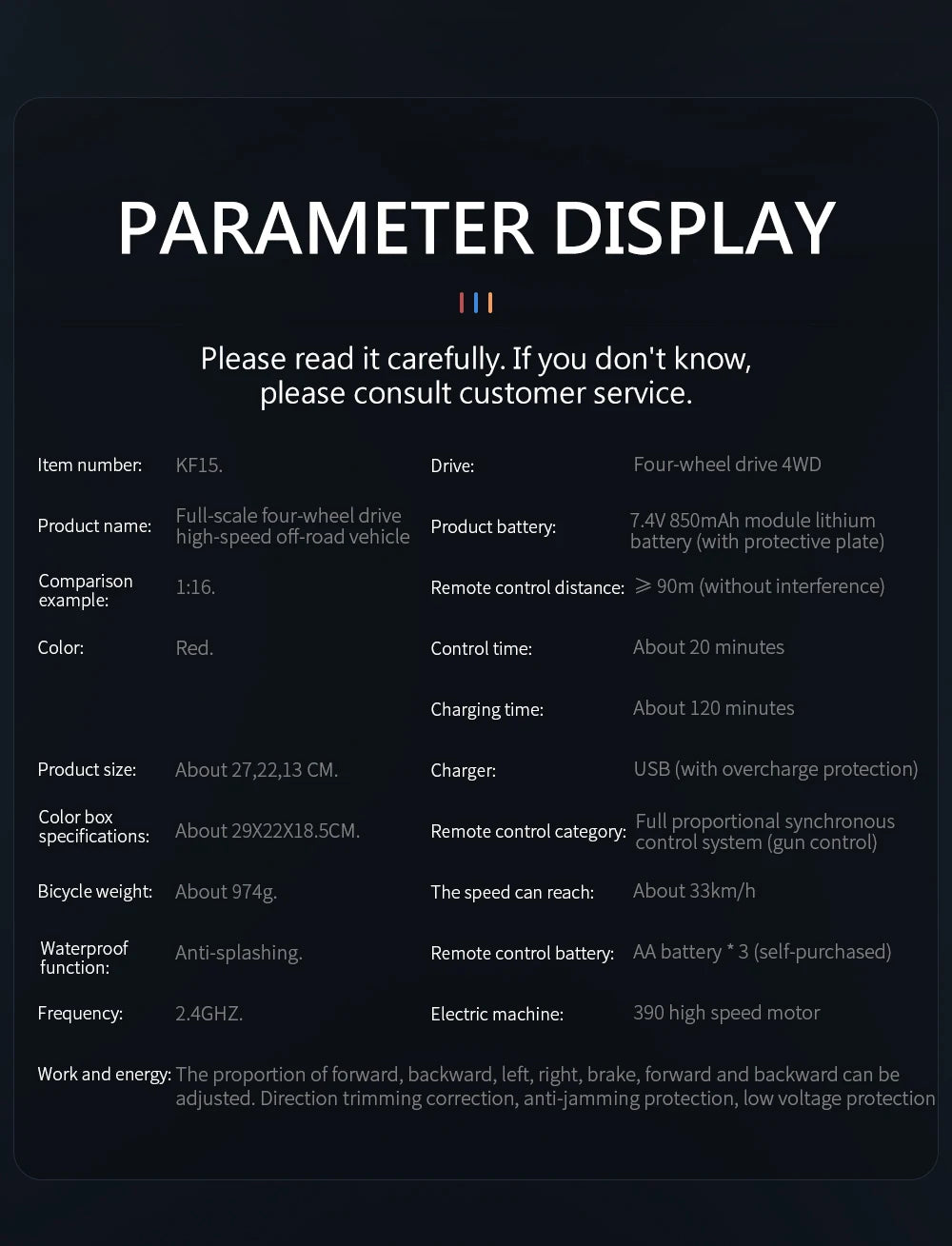 40KM/H High Speed KF15 1:16 RC Car 2.4G Remote Control Truck Electric Off-Road Drift Racing Car Toys