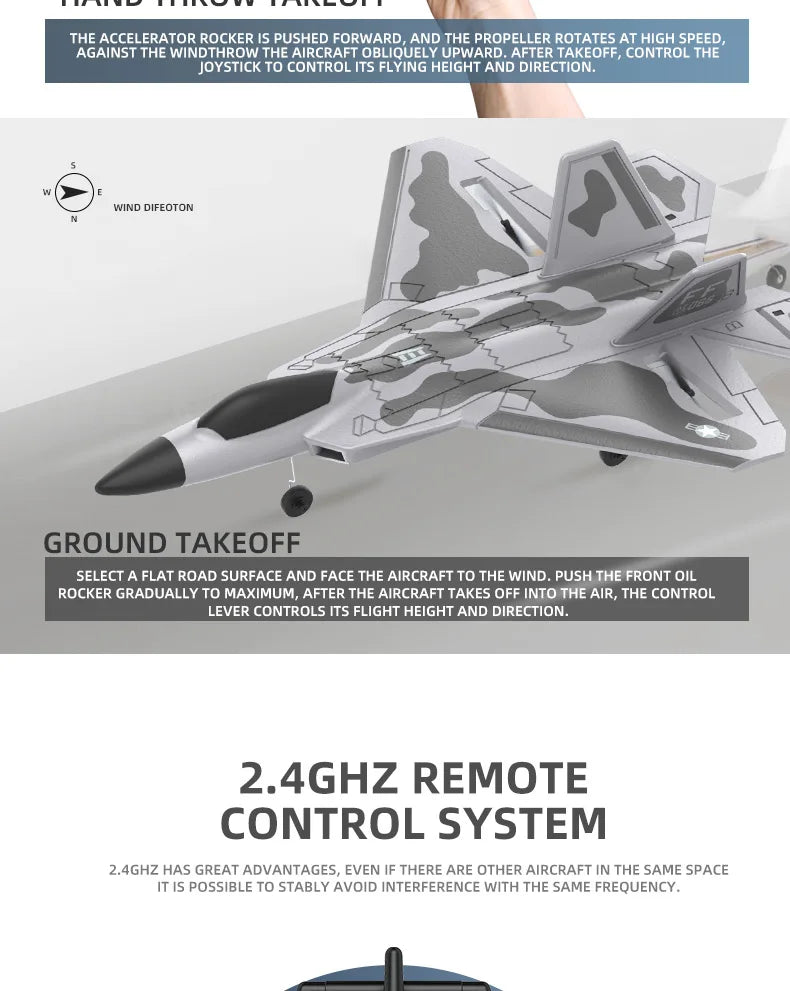 Bm22 rc f22 plane raptor 4ch Large Fighter Jet Fixed-wing Remote Control Foam Glider Electric Model Airplane Toys rc rtf