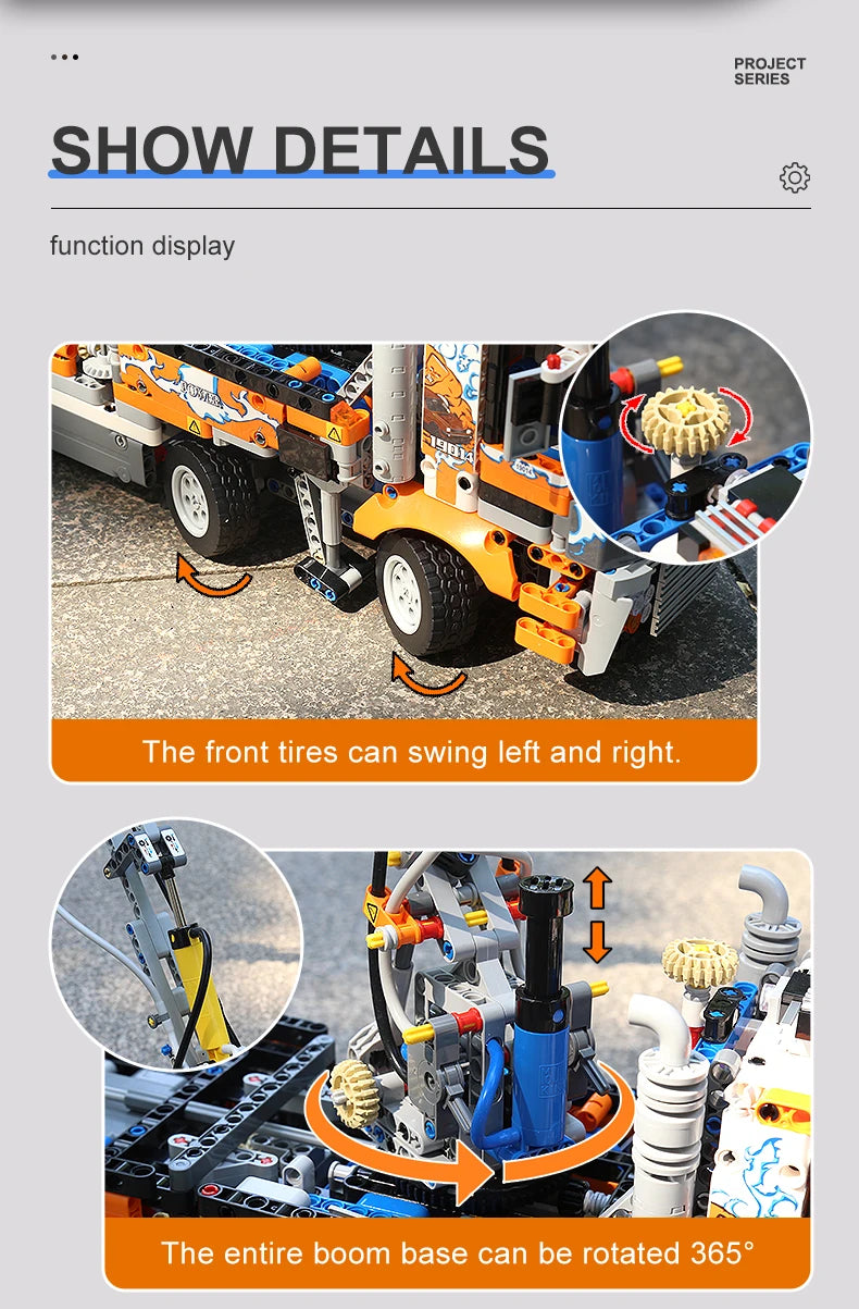 Mould King 19014 Technical Truck Toys The MOC-89879 Pneumatic Concrete Pump Truck Building Block Brick Set Kids Christmas Gift