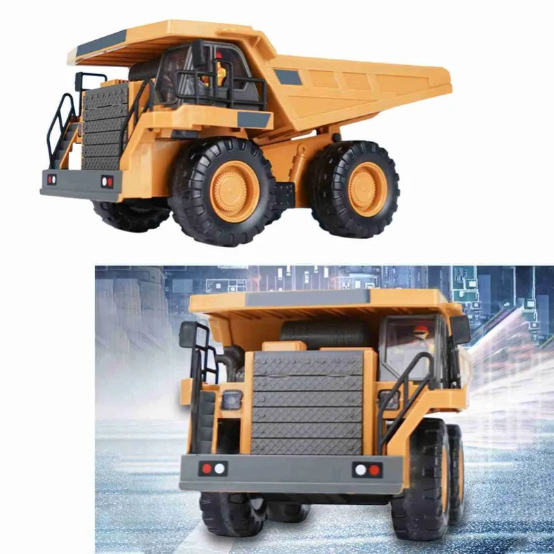 RC Dump Truck 1/24 2.4GHz 9CH RC Construction Truck Engineering Vehicles Educational Toys for Kids with Light Music
