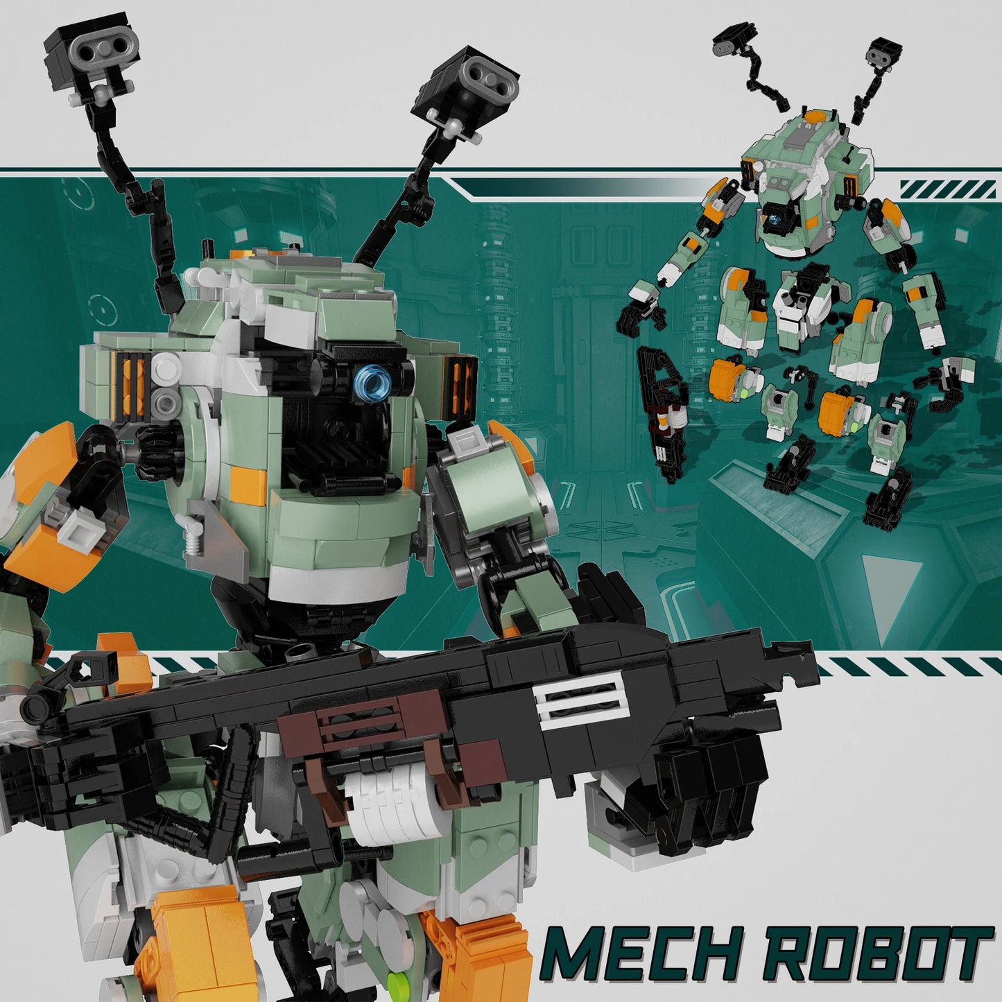 Vanguard Class Titan Building Block Set Mech Fighter Robot Block Toys Christmas Collection Gifts for Movie Fans Kids Adults