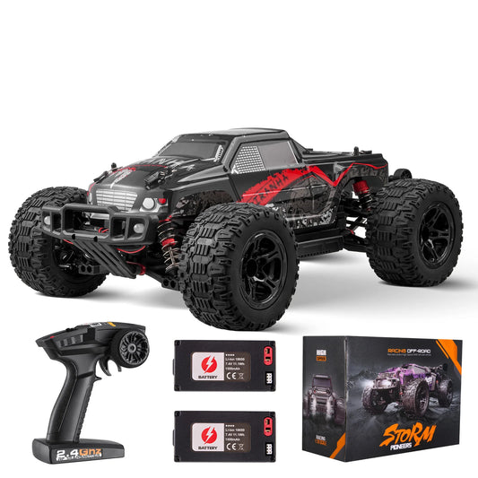 SucceBuy 1:10 38KM/H 4WD RC Car All Terrain Off-Road with 2 Batteries Drift Monster Truck Children Toys for Kids Christmas Gifts