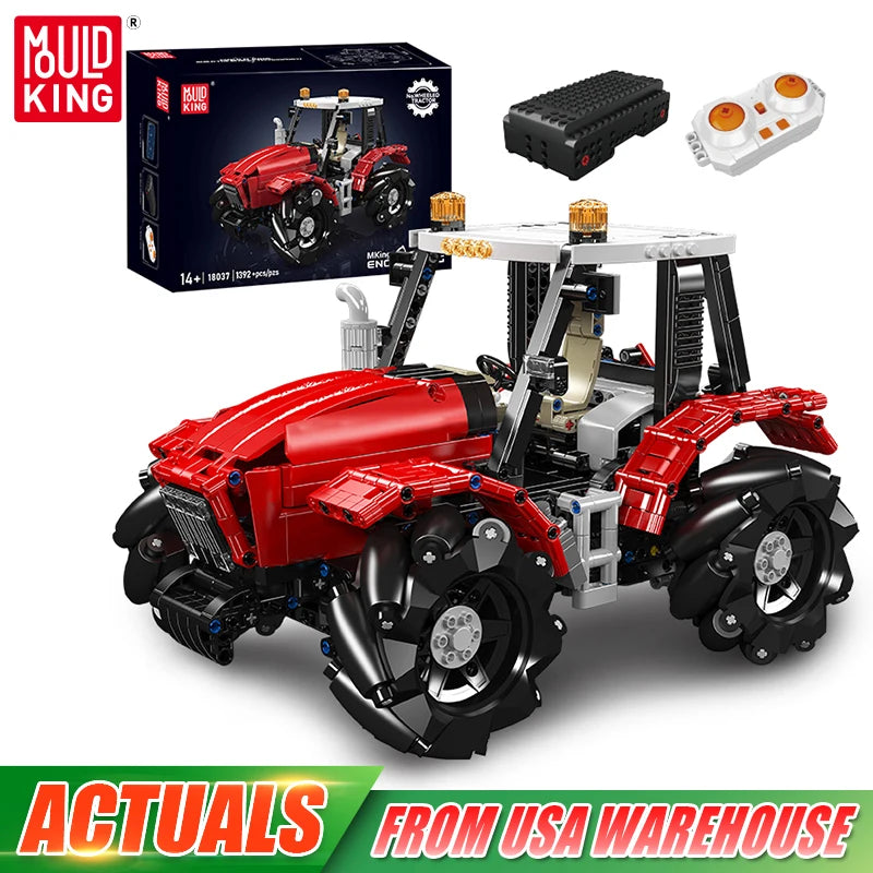 Mould King 18037 Technical Truck Toys The Remote Control Wheeled Tractor Building Block Assembly Car Brick Kids Christmas Gift