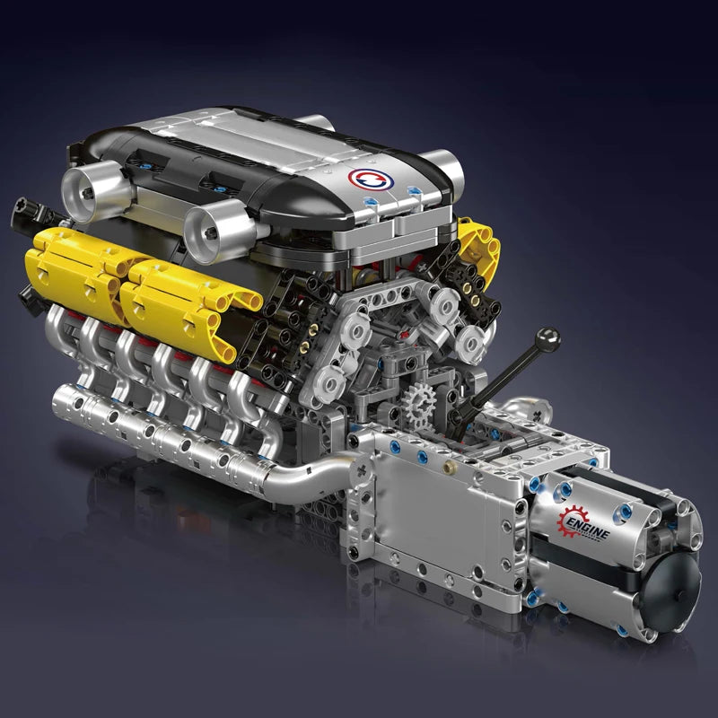 Mould King 10202 The Supercar V12 Engine + Transmission Building Block Set Technical Car Engine Brick Toys Kids Christmas Gift