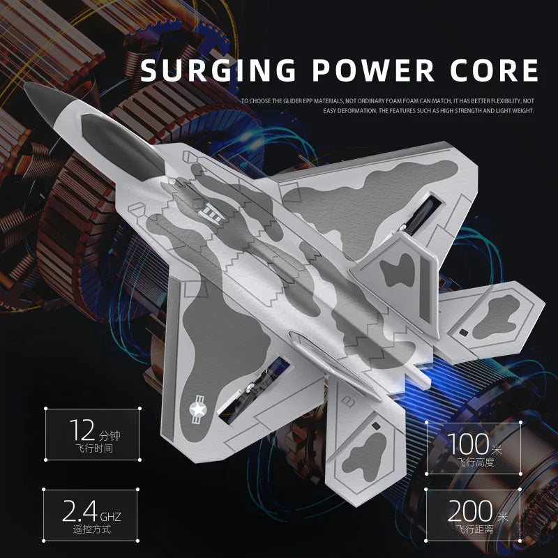 Bm22 rc f22 plane raptor 4ch Large Fighter Jet Fixed-wing Remote Control Foam Glider Electric Model Airplane Toys rc rtf